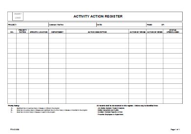 Register – Activity Action