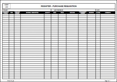 Requisition Document Register Register - Purchase Requisition - Workplace Health and Safety ...