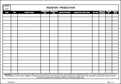 Register – Production