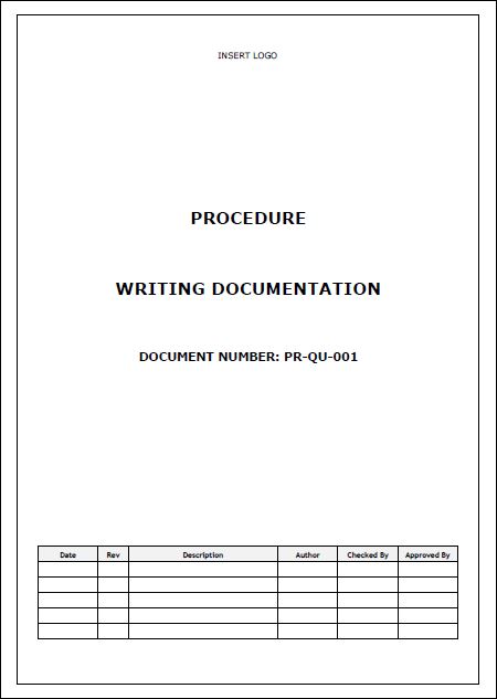 Procedure – Writing Documentation