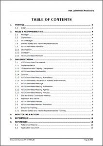 Procedure - HSE Committee - Workplace Health and Safety | Inspections ...