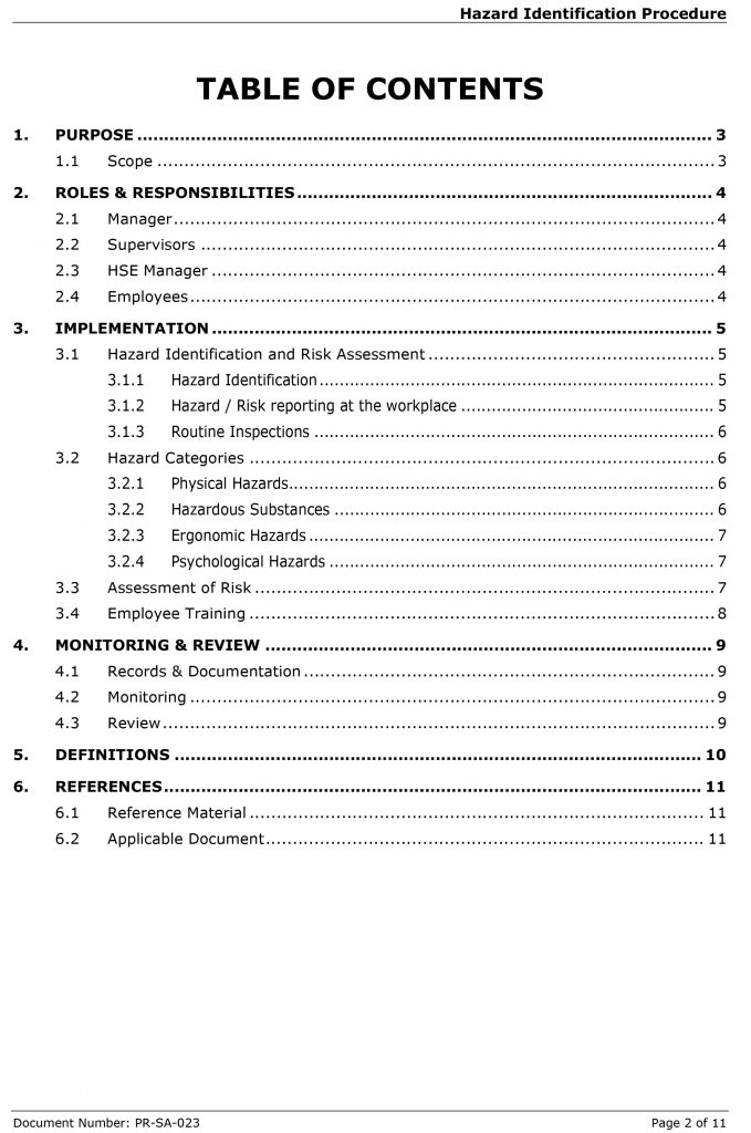 Procedure - Hazard Identification - Workplace Health and Safety ...