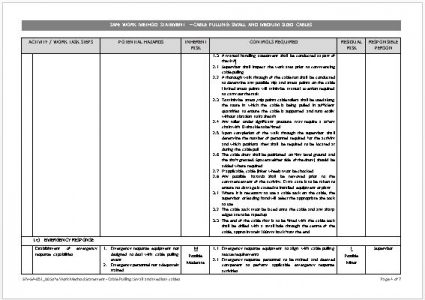 Safe Work Method Statement - Cable Pulling: Small and Medium Cables ...