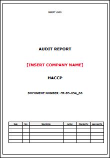 Audit – HACCP