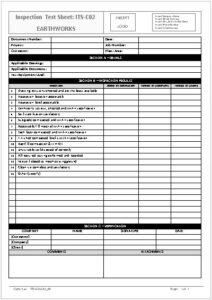 Inspection Test Sheet - ITS-C02 Earthworks - Workplace Health and ...