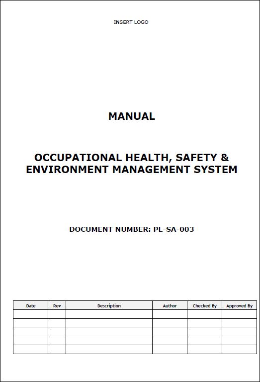 Manual – Occupational Health, Safety and Environment Management System
