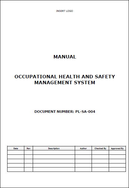 Manual – Occupational Health and Safety Management System
