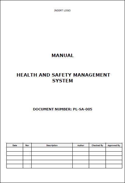 Manual – Health and Safety Management System