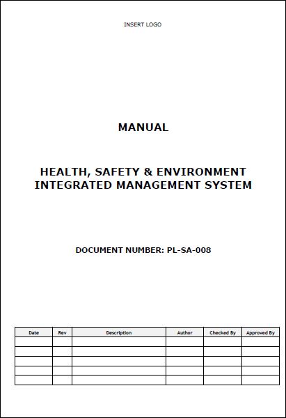 Manual – Safety, Health and Environment Integrated Management System