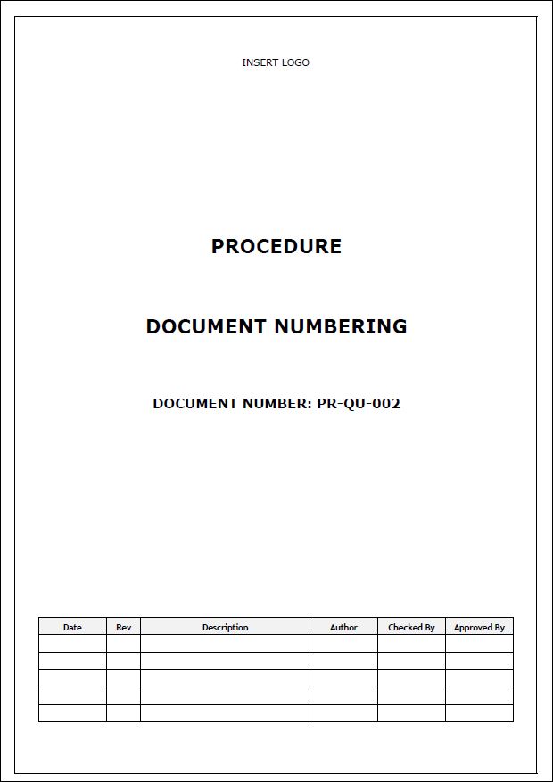 Procedure – Document Numbering