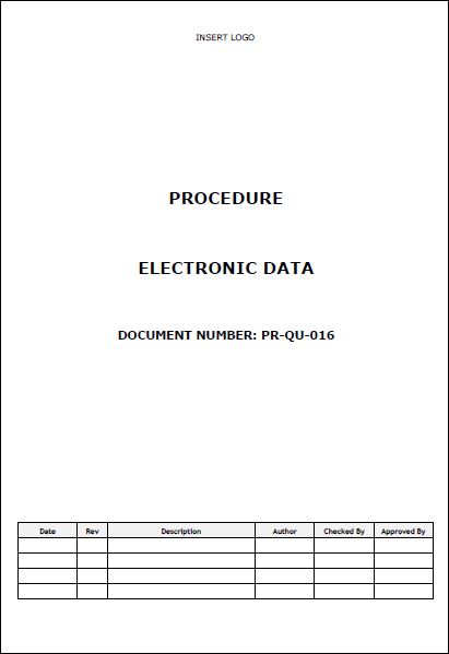 Procedure – Electronic Data