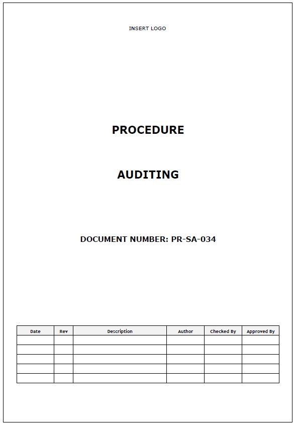 Procedure – Auditing