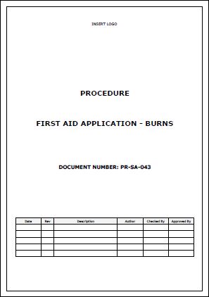Procedure – First Aid Application – Burns